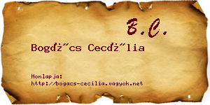 Bogács Cecília névjegykártya